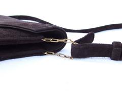 Exceptionnal and Rare Hermès Lydie Bag Clutch In Brown Doblis Suede GHW