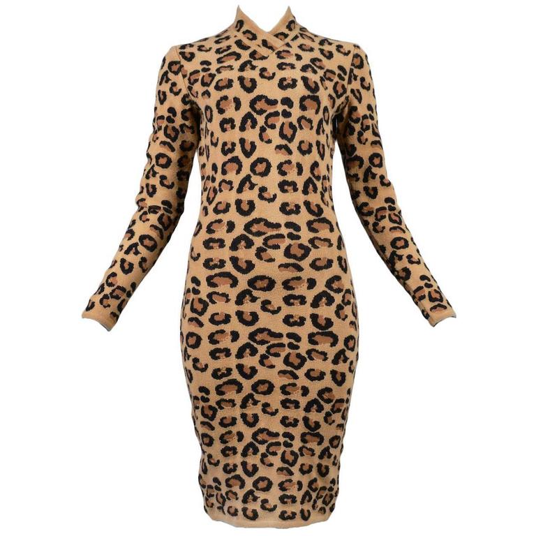 Iconic Alaia Leopard Dress 1991-1992 at 1stDibs