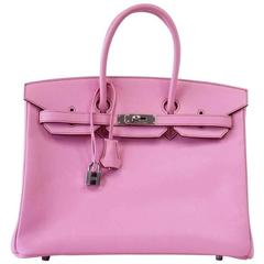 Hermes Birkin 30 Bag 5P Pink Epsom Palladium Hardware – Mightychic