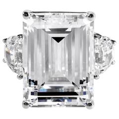 Magnificent Faux 25 Carat Rectangular Step Cut Bright White Diamond Ring 5