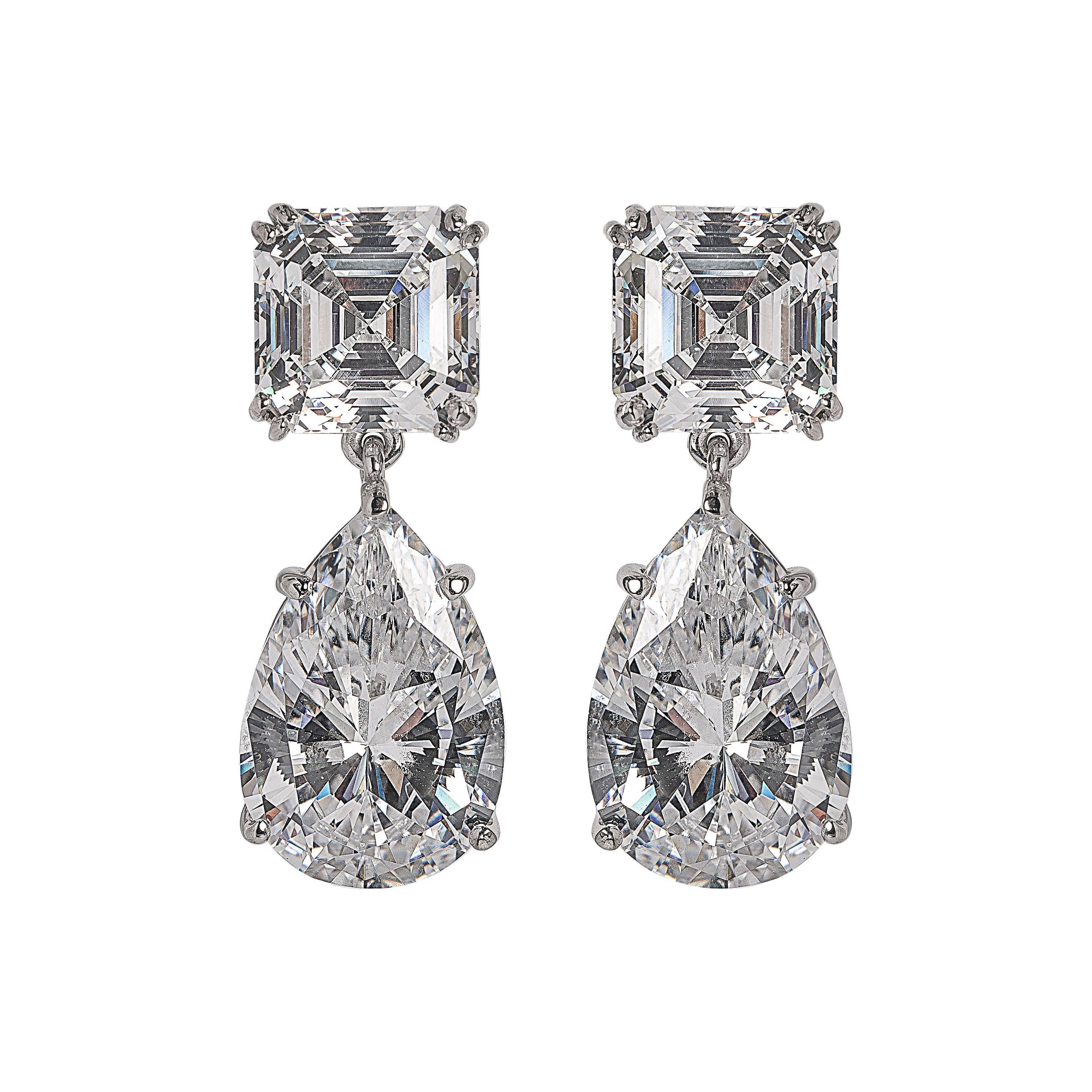 For Day And Night  Faux Diamond Cubic Zirconia Drop Earrings