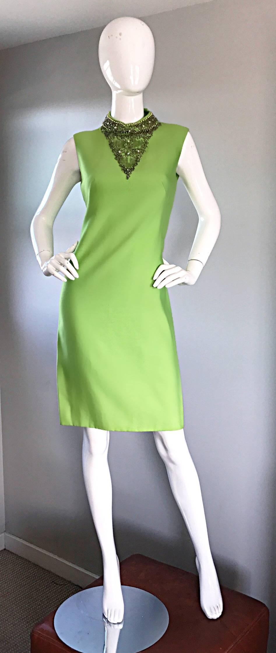 lime green shift dress