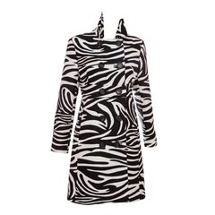 Michael Kors For Celine Wool Zebra Print Coat