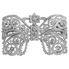 Marie Antoinette Collection Garland Style Large Faux Diamond Bow Pin 2
