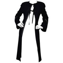 Christian Dior Black Beaded Wool Coat Sz 42 12