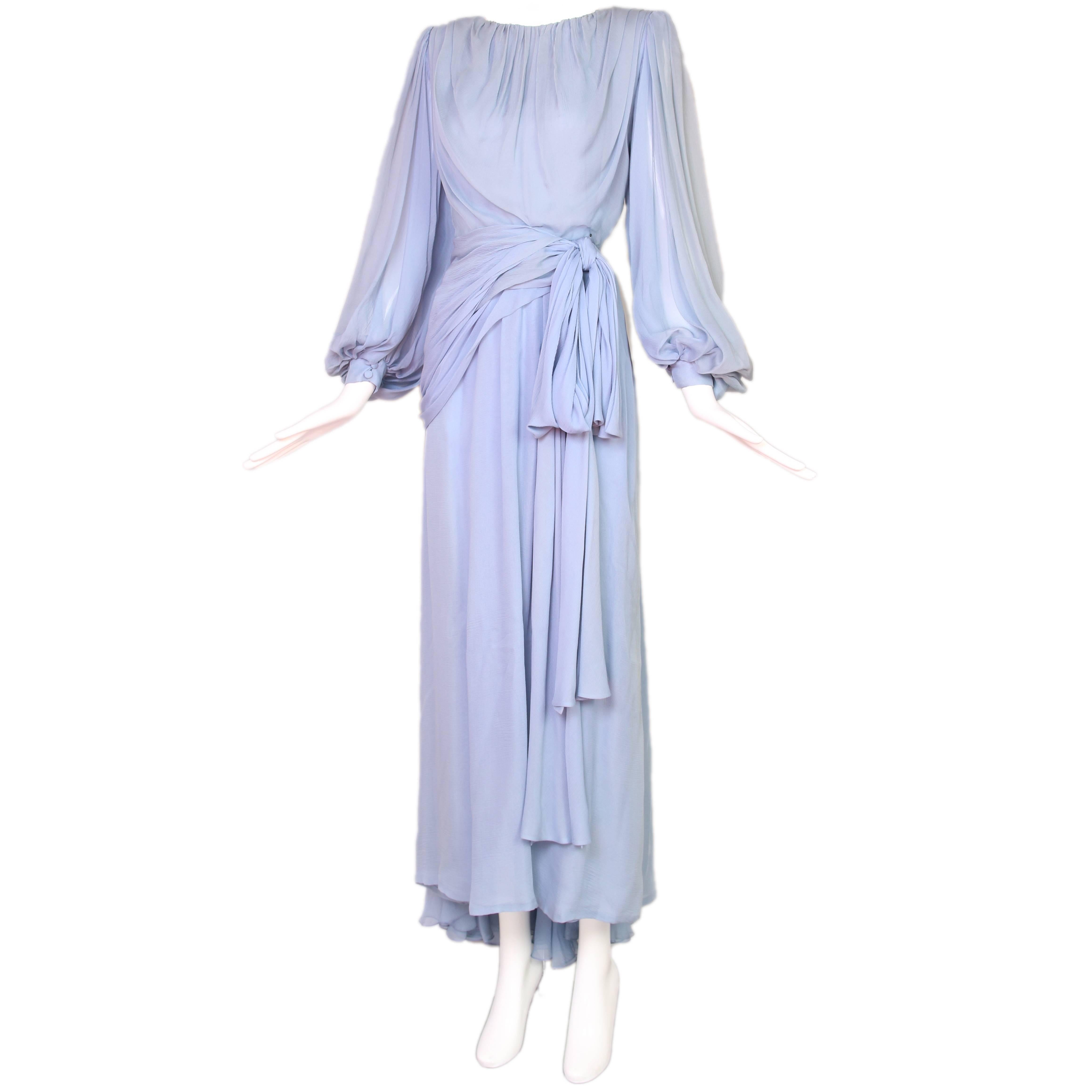 1987 A/H Haute Couture Yves Saint Laurent Chiffon Evening Gown No.63352