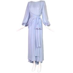 1987 A/H Haute Couture Yves Saint Laurent Chiffon Evening Gown No.63352 10