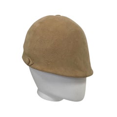 Camel Colored Suede Equestrian Hat, 1960s 