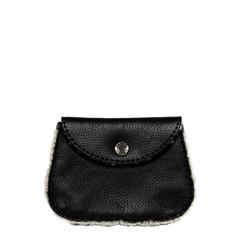 Hermes Shearling Purse Belt Black Palladium Hardware