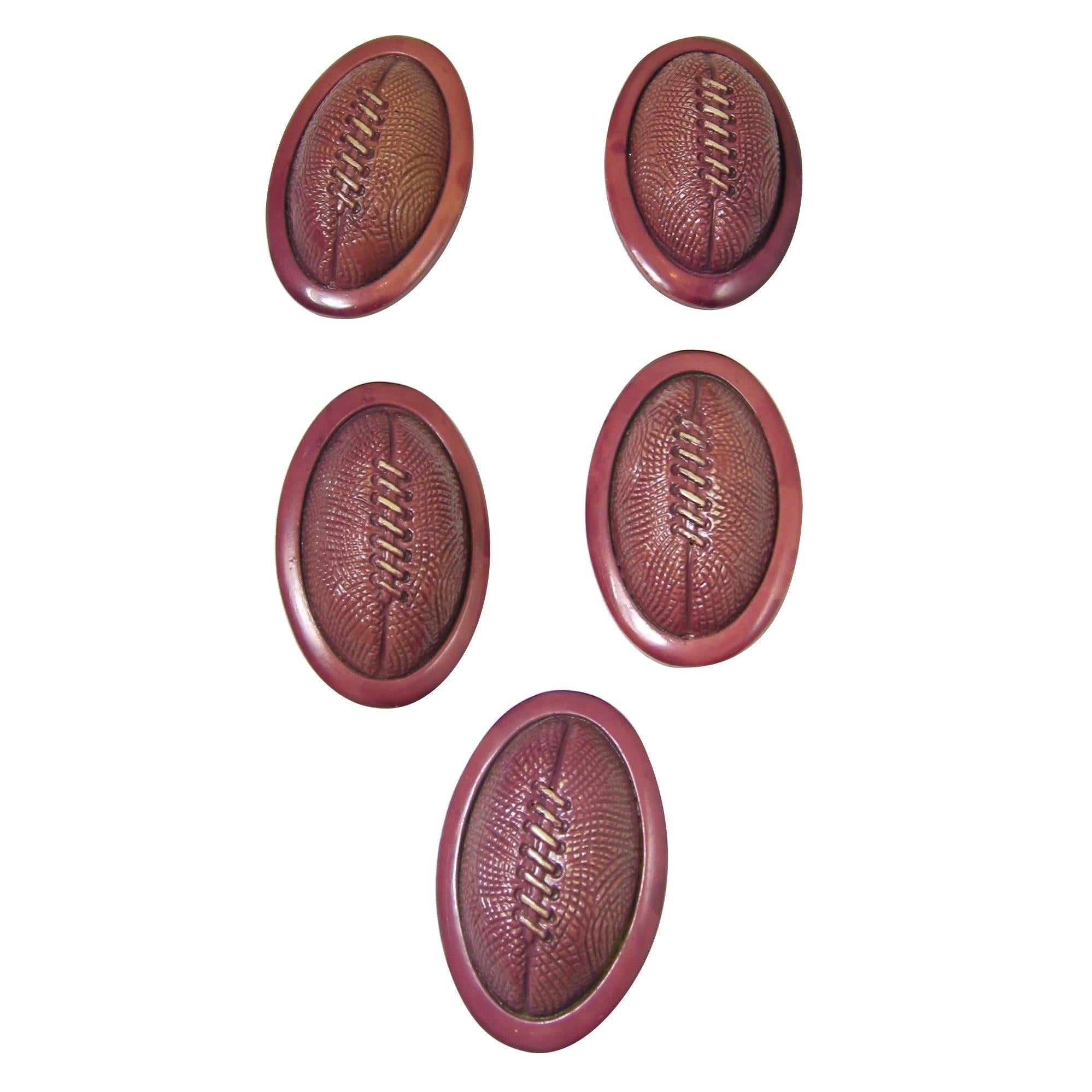 Vintage Rare 1930s Celluloid Football Buttons For Sale