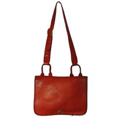 Unique Bonnie Cashin for Coach Rust Red Leather Suspender Bag Tote 1970s NYC 9