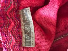 1960s Hanro Siesta Fuchsia Hot Pink Zig Zag Vintage 60s Kint Maxi Dress w/ Bow