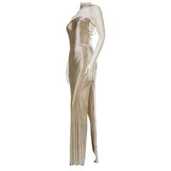 Gianni Versace COuture Backless Metal Mesh Gown