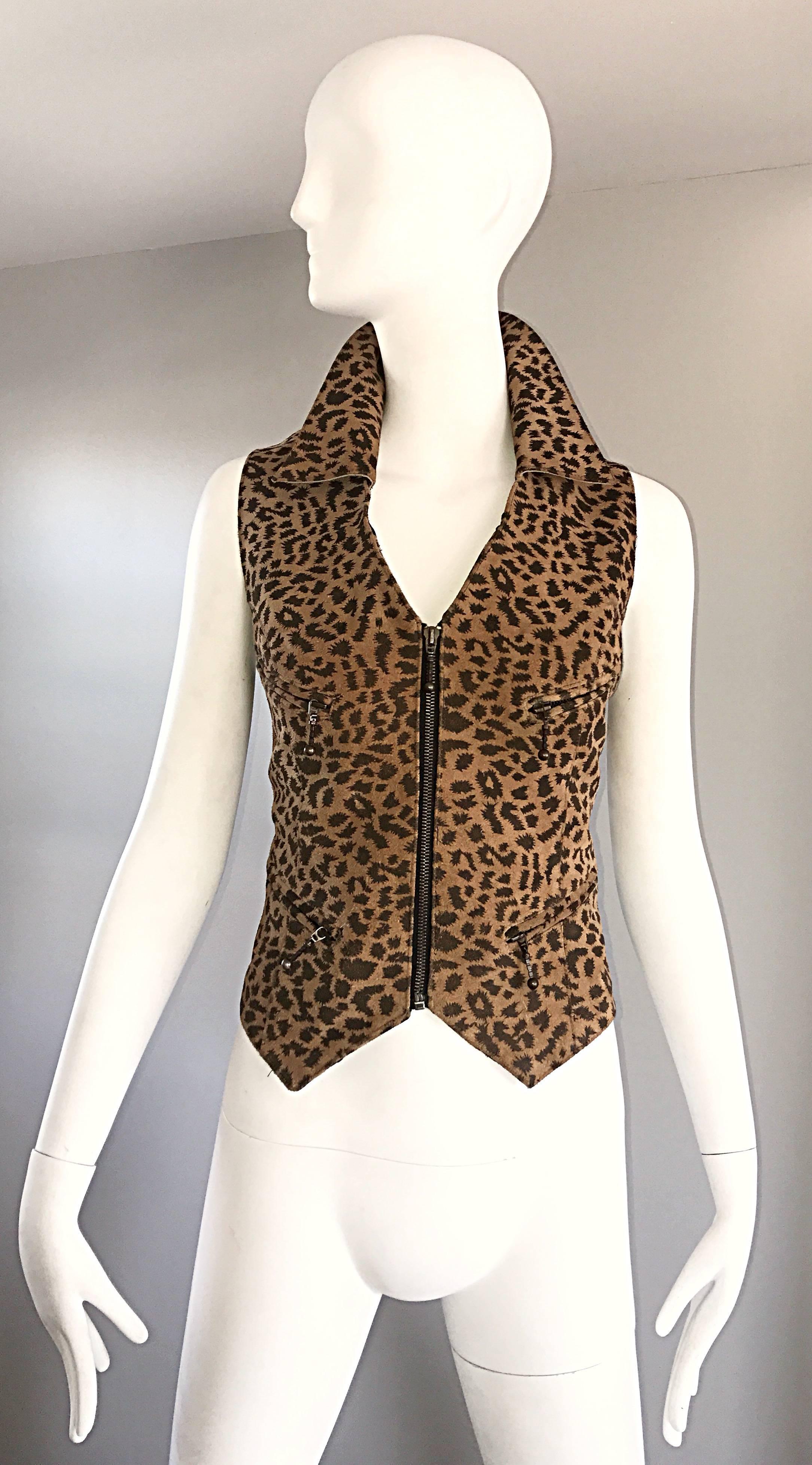 cheetah print vest