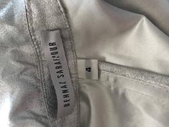 Behnaz Sarafpour Amazing Silver Metallic Belted Trench Runway Jacket Coat Size 4