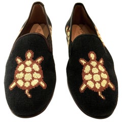 New Stubbs and Wooten Black Needlepoint Shoes - Women Size 7.5