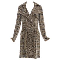 Dolce & Gabbana Runway Python And Silk Chiffon Trench Coat, Spring - Summer 2005