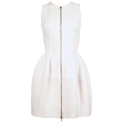 AZZEDINE ALAIA cream tulip dress with zipper front 12
