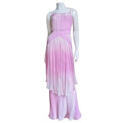 2000s John Galliano Pink Silk Ombre Dress