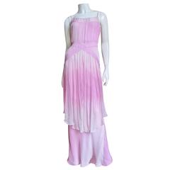 John Galliano Pink Silk Ombre Dress 9