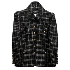 Chanel Black & White Tweed Jacket sz FR48