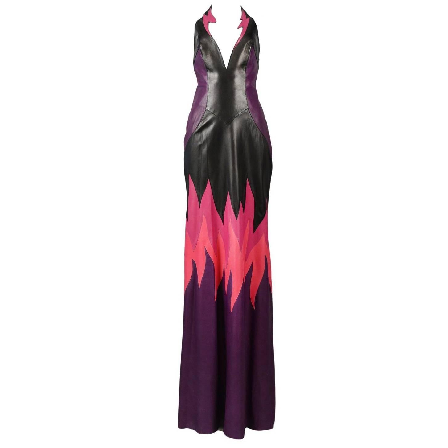 Thierry Mugler Leather Flame Gown