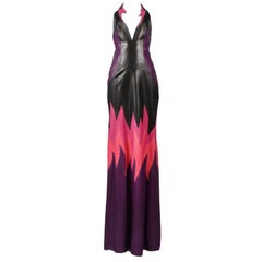 Robe en cuir flammé Thierry Mugler