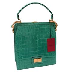 Valentino Alligator Handbag Turquoise 