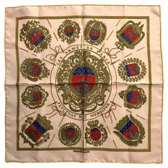 Men's Elegant Hermes Les Armes de Paris Silk Pocket Square by Hugo Grygkar 1