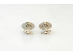 Margot de Taxco Sterling Silver and Natural Stone Inlay Cufflinks