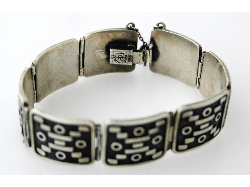 Women's or Men's Pedro Castillo Taxco Sterling Silver Bracelet For Sale