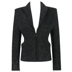 ALEXANDER McQUEEN F/W 2007 "Witches" Black Metallic Wool Blazer Jacket