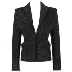 ALEXANDER McQUEEN F/W 2007 "Witches" Black Metallic Wool Blazer Jacket 6