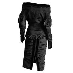 Rare & Iconic Tom Ford YSL Rive Gauche FW 2002 Black Runway Jacket & Skirt! FR44
