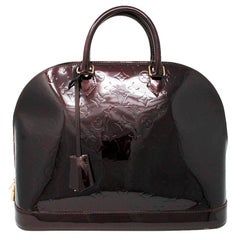 Louis Vuitton Alma GM Vernis Amarante Handbag with Receipt and Dust Bag