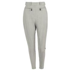 HERMES c.1990's Gray Wool Skinny Leg High Waisted Equestrian Pants Jodhpurs 6