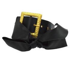 Chanel Black Leather Bow Evening Belt