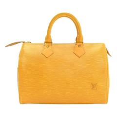 Vintage Louis Vuitton Speedy 25 Yellow Epi Leather City Hand Bag Vintage Louis Vuitton Speedy 25 Yellow Epi Leather City Hand Bag