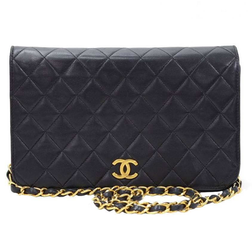 Chanel 9" Classic Black Quilted Leather Shoulder Flap Bag
