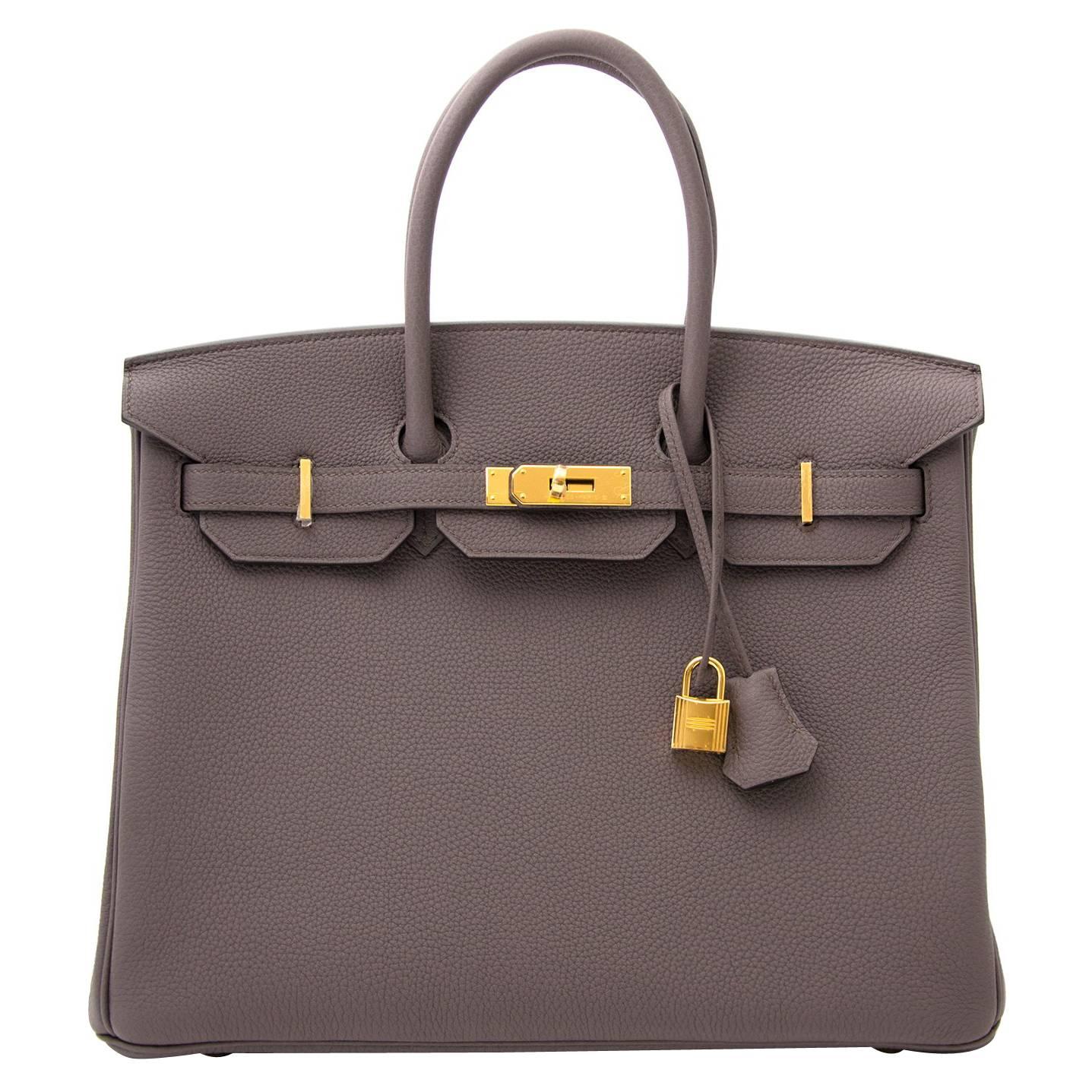 Brand New Hermes Birkin Etain Togo 35 GHW