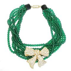 Glamour & collectable Valentino crystal node necklace 80s 5