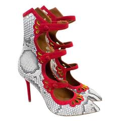 Malone Souliers Grey Snakeskin Pumps 12