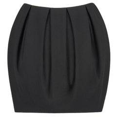ALEXANDER McQUEEN A/W 2012 Black Wool Crepe Box Pleat Mini Skirt