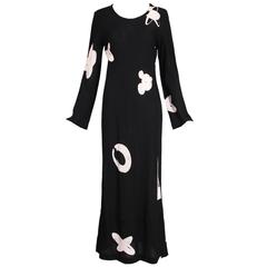 Rare 1980's Comme de Garcons Black & White Printed Maxi Dress