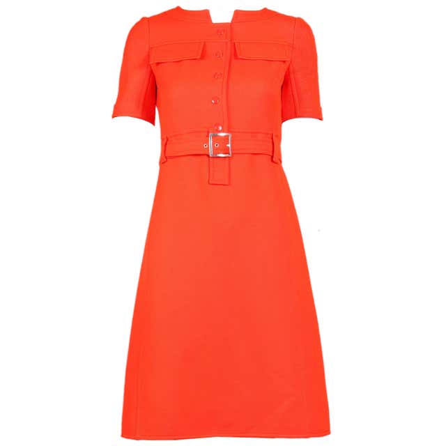 1960's Courreges Haute Couture Orange Wool A-line Mod Coat at 1stDibs ...