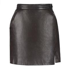 GIVENCHY Couture A/W 1997 "Lady Leopard" ALEXANDER McQUEEN Brown Leather Skirt
