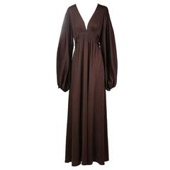 Ossie Clark Jersey Peasant Dress circa 1970s