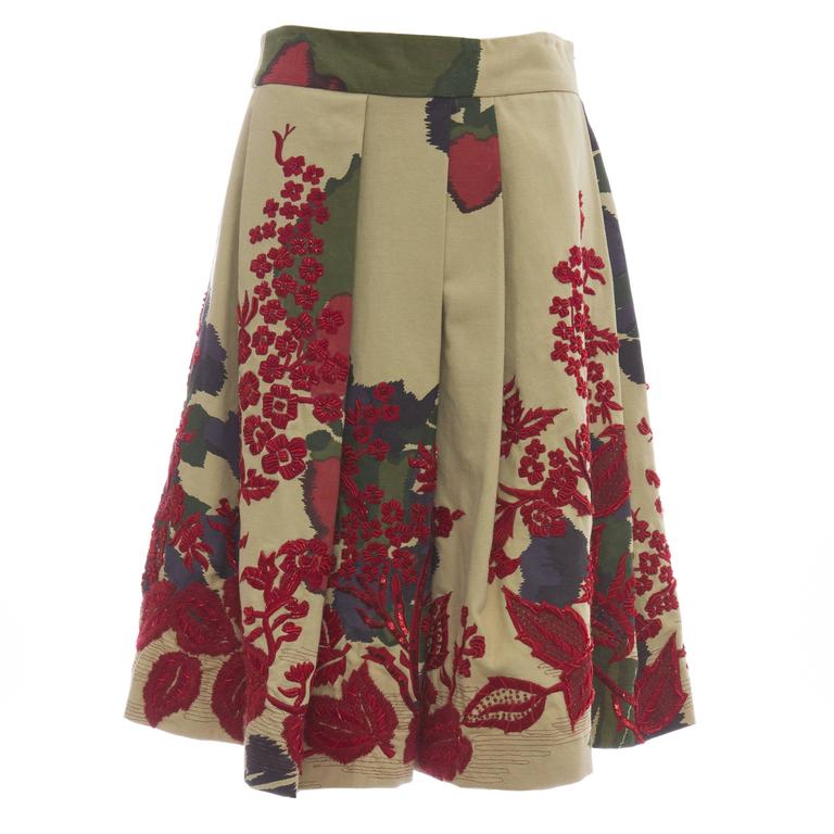 Dries Van Noten Embroidered Skirt, Autumn - Winter 2005 For Sale at 1stdibs