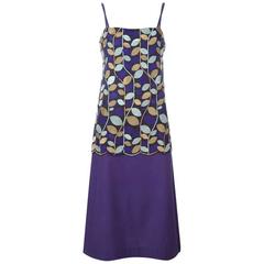 1996's Comme des Garcons Embroidered Purple Silk Dress 4