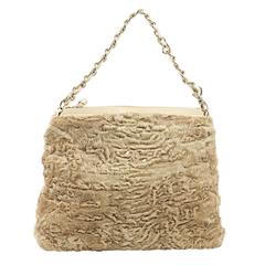 Tan Vintage Chanel Persian Fur Bag 7